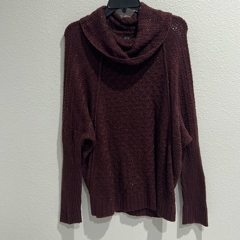 040. Apt 9 Sweater Burgundy Cowl Neck